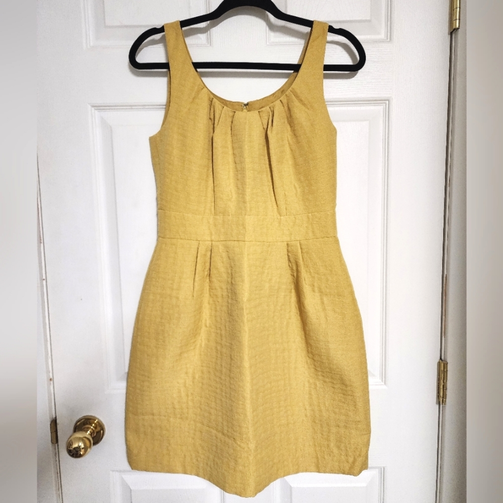 Banana Republic Chartreuse Jacquard Cocktail Sleeveless Dress